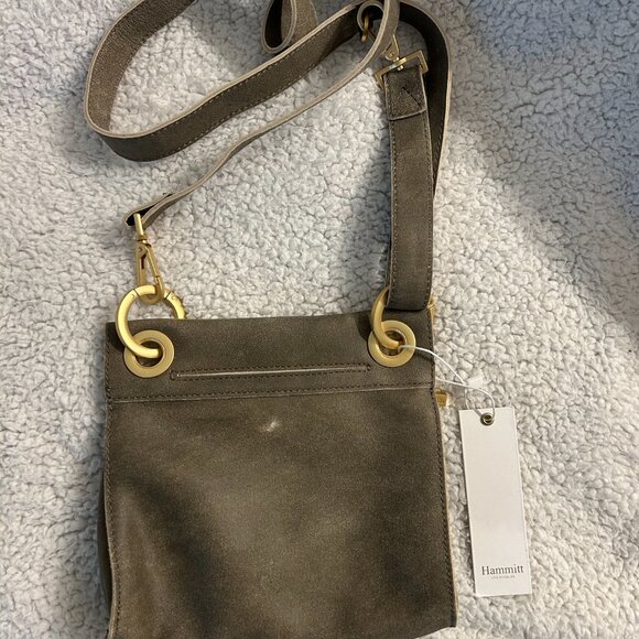 Hammitt Small Leather Crossbody Bag Tony Sml Pew/Brushed Gold - Picture 6 of 7